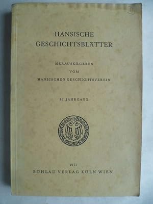 Seller image for Hansische Geschichtsbltter. Herausgegeben vom Hansischen Geschichtsverein. for sale by Ostritzer Antiquariat