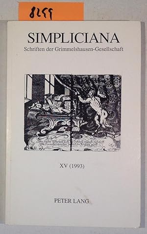 Immagine del venditore per Simpliciana. Schriften Der Grimmelshausen-Gesellschaft XV (1993) venduto da Antiquariat Trger