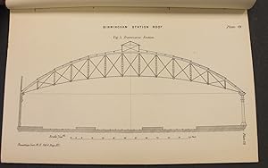 Bild des Verkufers fr Description of the Wrought-Iron Roof over the Central Railway Station at Birmingham by Cowper; An improved Steam Travelling Crane by Fairbairn; contained with other papers in the Proceedings of the Institution of Mechanical Engineers, 26 July 1854. zum Verkauf von Bristow & Garland