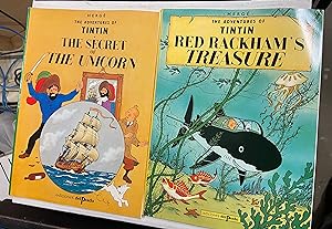 Seller image for Set of 2 Tintin Books in English (from Spain): The Secret of the Unicorn, Red Rackham's Treasure (Tintin Foreign Languages- Langues trangres) for sale by CKR Inc.