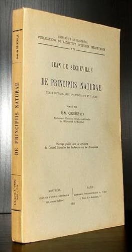 De principiis naturae. Texte critique avec introduction et tables publié par R.-M. Giguere O.P.