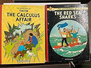 Set of 2 Books- The Adventures of Tintin: The Calculus Affair, The Red Sea Sharks