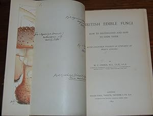 BRITISH EDIBLE FUNGI; How to distinguish and how to cook them with coloured figures up upwards of...