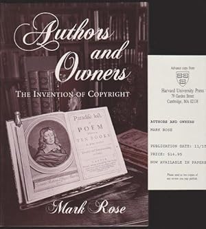 Authors and Owners: The Invention of Copyright