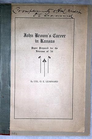 Seller image for John Brown's Career in Kansas: Paper Prepared for the Veterans of '56 for sale by Lloyd Zimmer, Books and Maps