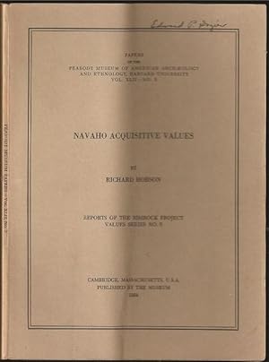 Imagen del vendedor de Navaho Acquisitive Values: Report of the Rimrock Project Values Series 5 a la venta por The Book Collector, Inc. ABAA, ILAB