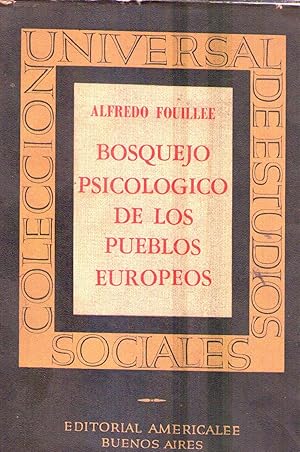 Bild des Verkufers fr BOSQUEJO PSICOLOGICO DE LOS PUEBLOS EUROPEOS zum Verkauf von Buenos Aires Libros