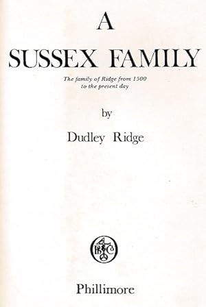 Image du vendeur pour A Sussex Family mis en vente par Barter Books Ltd