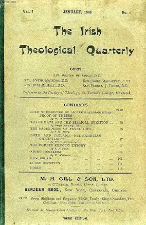 Bild des Verkufers fr THE IRISH THEOLOGICAL QUARTERLY, 1906-1908, 3 VOLUMES zum Verkauf von Le-Livre