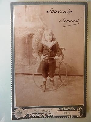 Fotografia all'Albumina "Souvenir FERNAND, Ritratto di Fanciullo - F.LLI BILLI Fotografia Parigin...