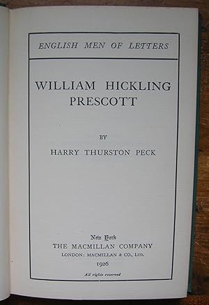 Image du vendeur pour William Hickling Prescott. mis en vente par Monkey House Books