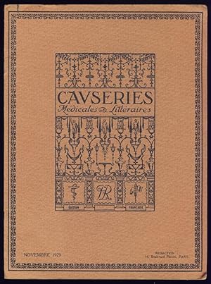 Causeries médicales et littéraires. Journal périodique mensuel. 12e année - N° 6 / Novembre 1929