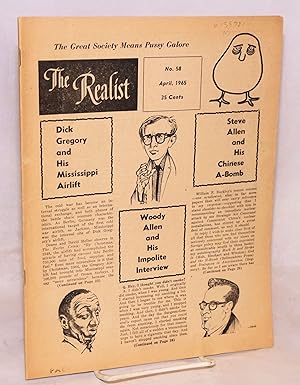Imagen del vendedor de The Realist [no.58], the great society means pussy galore, April 1965 a la venta por Bolerium Books Inc.