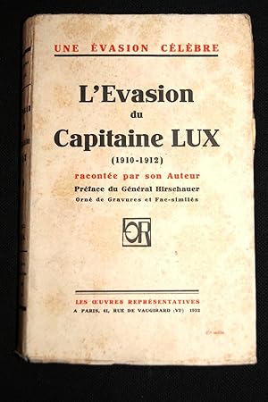 Seller image for L'EVASION DU CAPITAINE LUX (1910-1912) for sale by Librairie RAIMOND