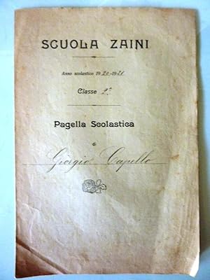 Bild des Verkufers fr SCUOLA ZAINI Anno Scolastico 1920 - 1921 Classe Seconda PAGELLA SCOLASTICA" zum Verkauf von Historia, Regnum et Nobilia