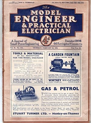 THE MODEL ENGINEER & PRACTICAL ELECTRICIAN: A JOURNAL OF SMALL POWER ENGINEERING. Issue of Februa...
