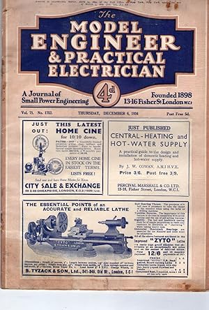 THE MODEL ENGINEER & PRACTICAL ELECTRICIAN: A JOURNAL OF SMALL POWER ENGINEERING. December 6, 1934