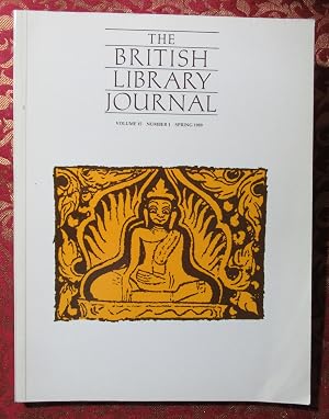 Image du vendeur pour The British Library Journal Volume 15 Number 1 Spring 1989 mis en vente par Dave Wilhelm Books