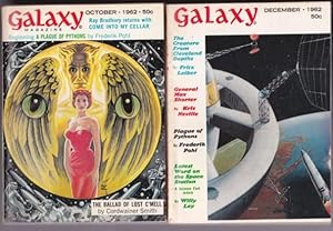 Seller image for Galaxy October & December 1962 featuring "A Plague of Pythons" (in 2 parts) by Frederik Pohl + Come into the Cellar, The Earthman's Burden, Roberta, The Creature from Cleveland Depths, Sodom & Gomorrah Texas, Dr Moris Goldpepper Returns, Droozle, for sale by Nessa Books