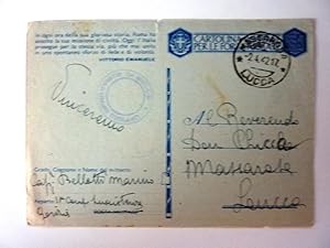 Militaria "CARTOLINA POSTALE PER LE FORZE ARMATE Gorizia 30.03.1942 Capitano Bellotti Marino 11° ...