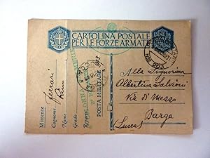 Militaria "CARTOLINA POSTALE PER LE FORZE ARMATE - Timbro 4 COLONNA SALMERIE 2° Reparto 16.10.1940"