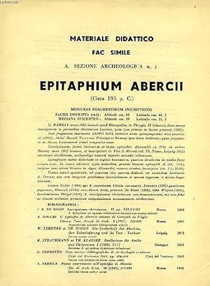 Seller image for MATERIALE DIDATTICO, FAC SIMILE A. SEZIONE ARCHEOLOGICA n. 1, EPITAPHIUM ABERCII for sale by Le-Livre