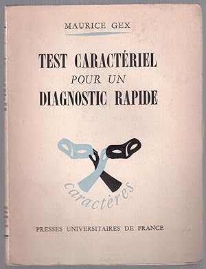 Image du vendeur pour Test caractriel pour un diagnostic rapide mis en vente par LibrairieLaLettre2