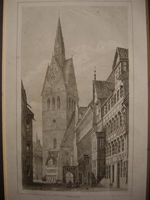 Hannover Köbelinger Straße mit Blick auf die St. Georgs-Kirche, Teilansicht, "Eglise St.George et...