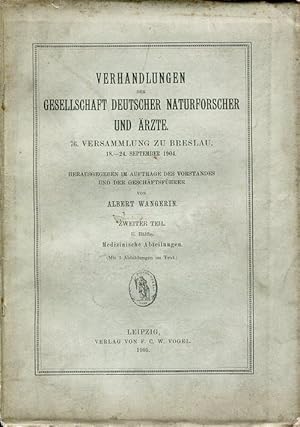 Bild des Verkufers fr Verhandlungen der Gesellschaft Deutscher Naturforscher und rzte - 76. Versammlung zu Cln. 18.-24. Sept. 1904. Zweiter Theil, II. Hlfte, Medicinische Abtheilungen. zum Verkauf von Antiquariat am Flughafen