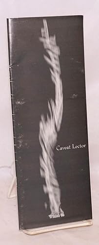 Imagen del vendedor de Caveat Lector: vol. 10, #1 Winter 98 a la venta por Bolerium Books Inc.