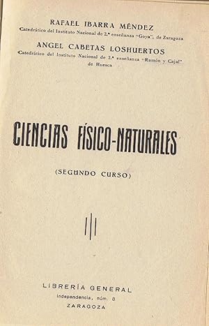 Imagen del vendedor de CIENCIAS FSICO - NATURALES (segundo curso). a la venta por Librera Torren de Rueda