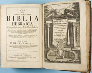 Seller image for Biblia Hebraica: cum optimis impressis & manuscriptis for sale by ERIC CHAIM KLINE, BOOKSELLER (ABAA ILAB)