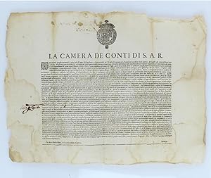 LA CAMERA DE' CONTI DI S.A.R. Essendo necessario proueder à viueri alle Truppe di Cavalleria, e F...