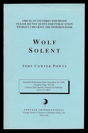 Bild des Verkufers fr Wolf Solent zum Verkauf von Between the Covers-Rare Books, Inc. ABAA