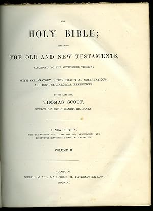 Seller image for Scott's Bible The Holy Bible Ruth to Esther + Epitome of The History of the Jews; Containing The Old and New Testaments, According to the Authorised Version; With Explanatory Notes, Practical Observations, and Copious Marginal References. Volume II for sale by Little Stour Books PBFA Member