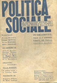 POLITICA SOCIALE, RIVISTA MENSILE - 1933 - (Anno V - num. 6-7 del giugno - uglio e 10-11 di ott.n...