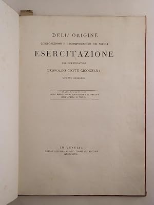 Dell'origine, composizione e decomposizione dei nielli esercitazione. Tratta dal primo tomo delle...