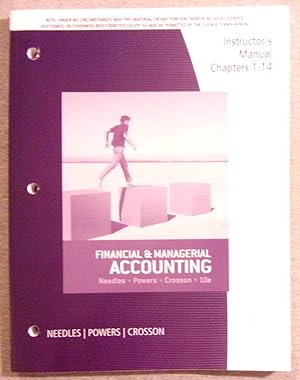 Image du vendeur pour Financial and Managerial Accounting, 10th Edition (10e), Instructor's Manual Chapters 1 - 14 & Instructor's Manual Chapters 15 - 26 (2 books) mis en vente par Book Nook