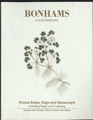 Printed Books Maps and Manuscripts Including Magic and Conjuring : Sale 24 February 1998