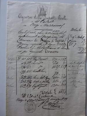 "Agenzia delle Imposte Dirette e del Catasto di Borgo a Mozzano - CERTIFICATO 12 Maggio 1899"