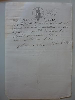 "Ricevuta per Somma di Lire 91.65 - Bagni di Lucca 18 Settembre 1891"