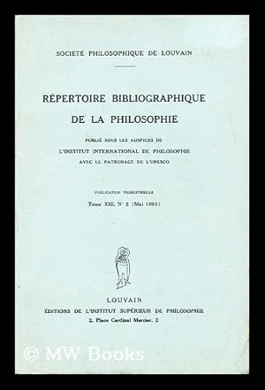 Seller image for Repertoire bibliographique de la philosophie for sale by MW Books