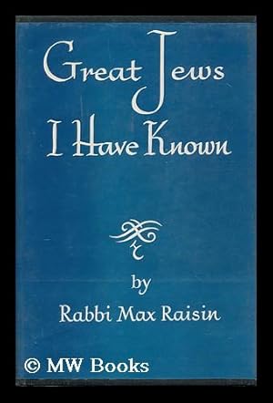 Seller image for Great Jews I have known; a gallery of portraits for sale by MW Books