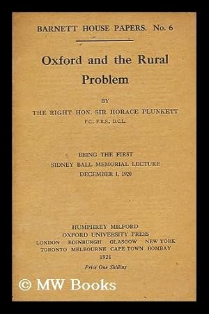 Image du vendeur pour Oxford and the rural problem mis en vente par MW Books