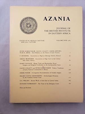 Azania, Journal of the British Institute in Eastern Africa, Volume XVIII: 1983