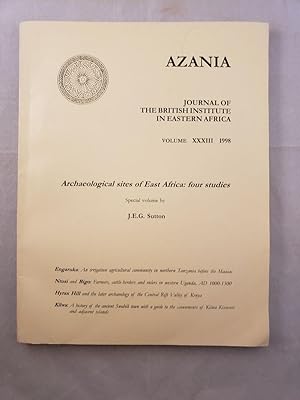 Azania, Journal of the British Institute in Eastern Africa, Volume XXXIII 1998