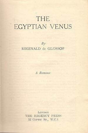 Bild des Verkufers fr The Egyptian Venus zum Verkauf von Michael Moons Bookshop, PBFA