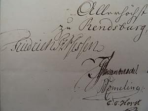 (Kassel 1747 - 1837 Frankfurt). 3 handschriftliche Seiten 'Pro Memoria' m. Unterschriften der Arm...
