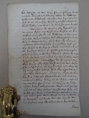 Handschriftlicher Kauf-Brief mit eigenhändigen Unterschriften von Clarelia Dorothea von Rantzau (...