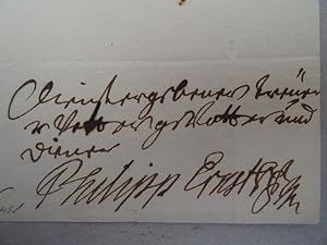 (Herzog; 1673 - 1729). Handschriftlicher Brief an Ernst von Sachsen-Hildburghausen mit eigenhändi...